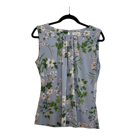 Calvin Klein Sleeveless Floral Blouse - Periwinkle Blue - Picture 1 of 5